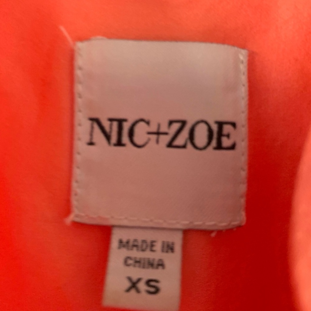 Nic + Zoe Coral Orange Sleeveless Ruffle High Neck Casual Comfortable Dress - Picture 4 of 6